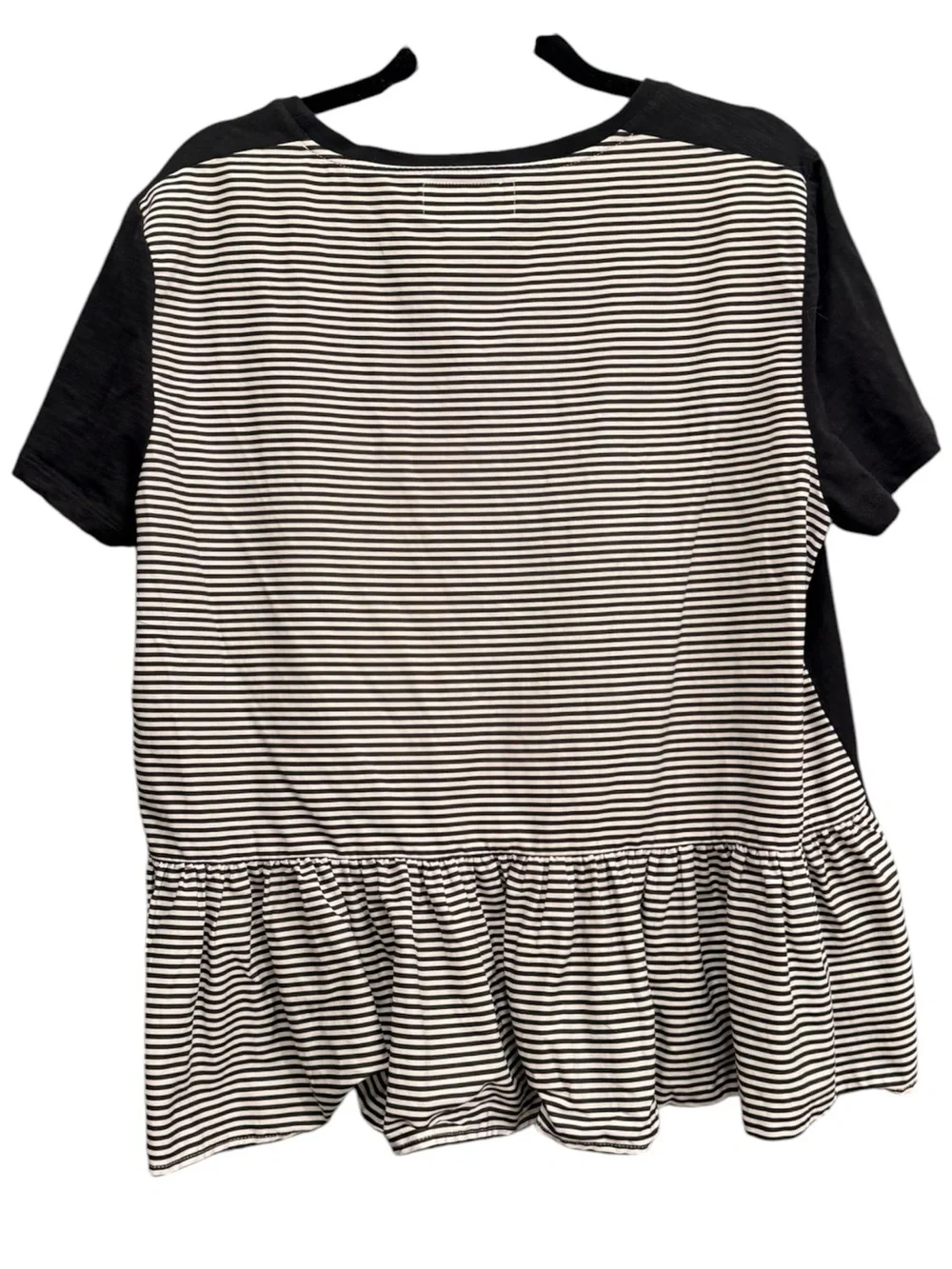 Kate Spade Broome Street Striped Black & White Peplum Top